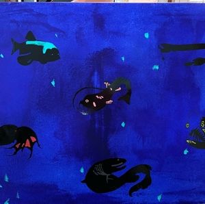 18x24 Acrylic paint and vinyl canvas picture